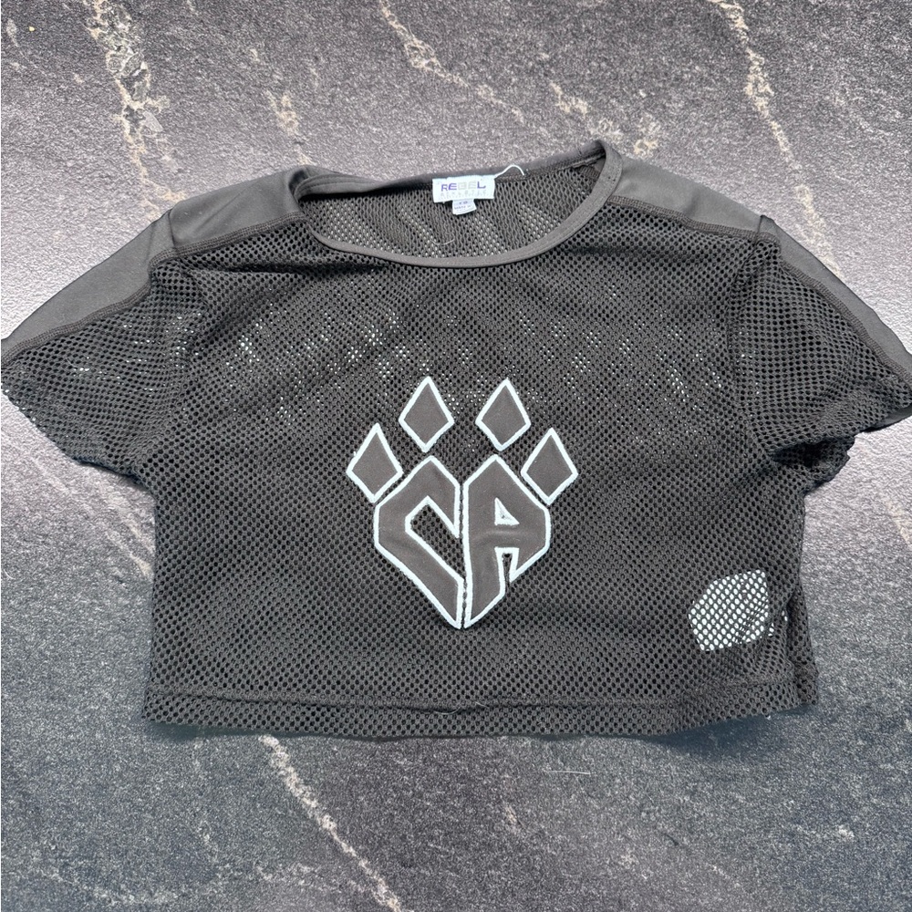 Cheer Athletics Black Mesh Crop Top